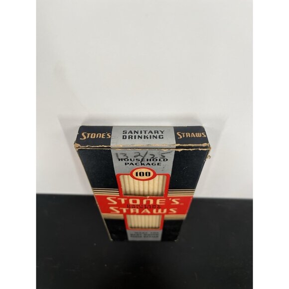Vintage 1940's Stone's Paper Straws Box Stone Straw Corp Washington DC - Picture 3 of 6